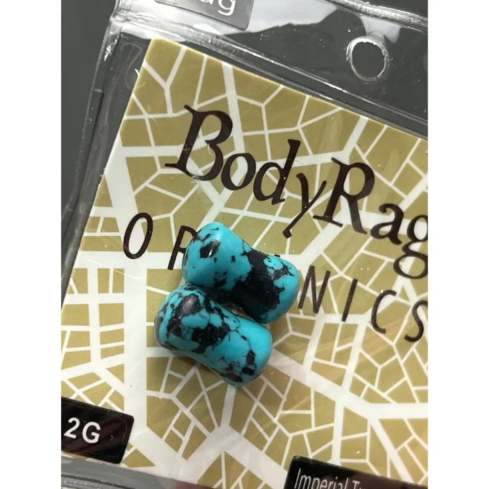BodyRage Plug Imperial Turquoise 2G Organic Ear Stretcher‎